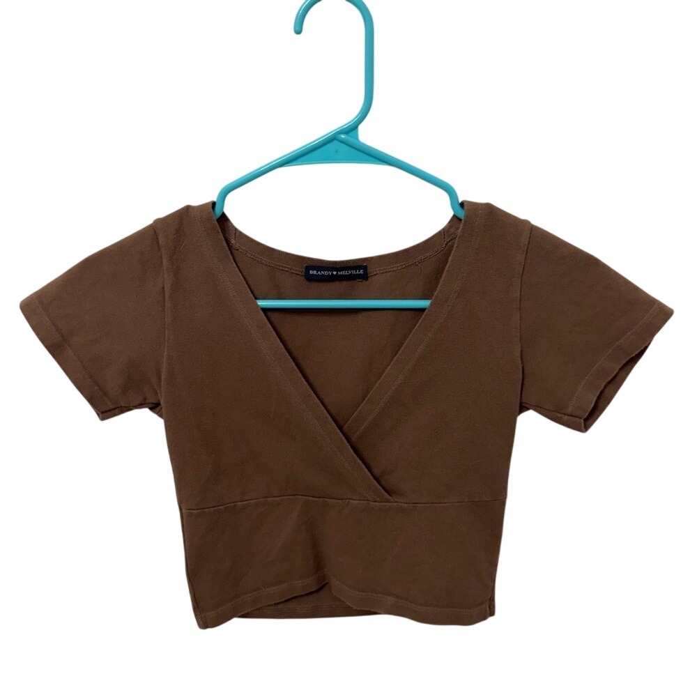 Brandy Melville Brown Wrap Crop Top